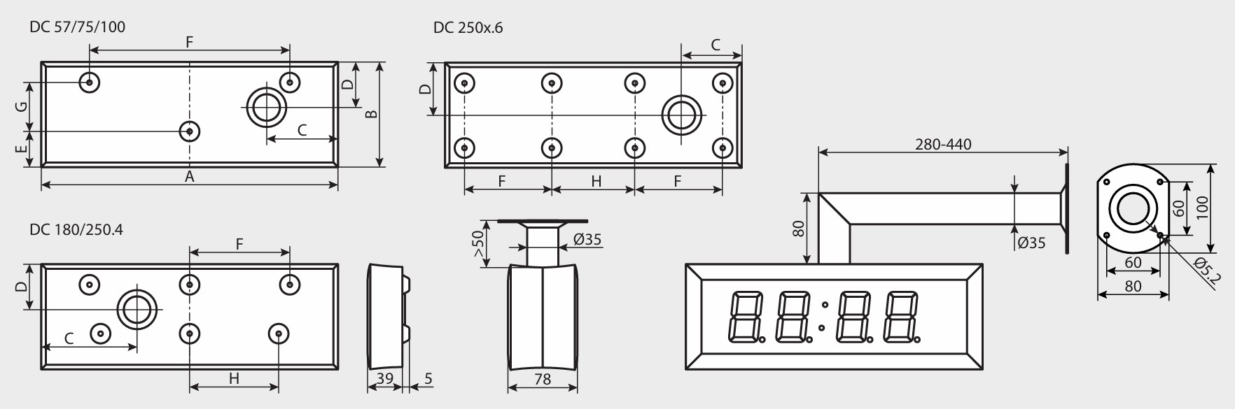 Vidaus LED laikrodis DC6