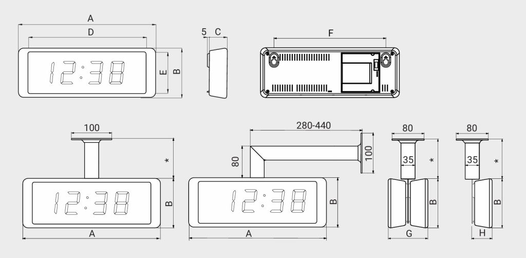 LED laikrodis patalpoms ECO-DC